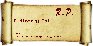 Rudinszky Pál névjegykártya