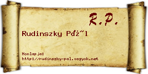 Rudinszky Pál névjegykártya